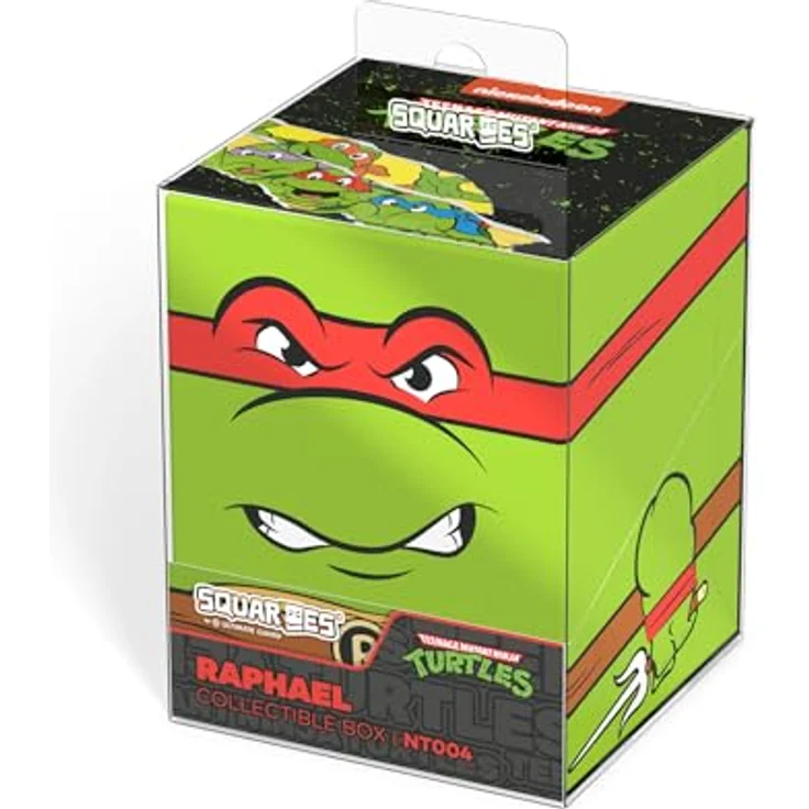 Ultimate Guard Squaroes - Squaroe Teenage Mutant Ninja Turtlesâ„¢ 004 - Raphael, Sammelbox für bis zu 100 Spielkarten, hergestellt aus 78% erneuerbaren Rohstoffen, Maße: 98,5 x 76 x 75 mm – Bild 9