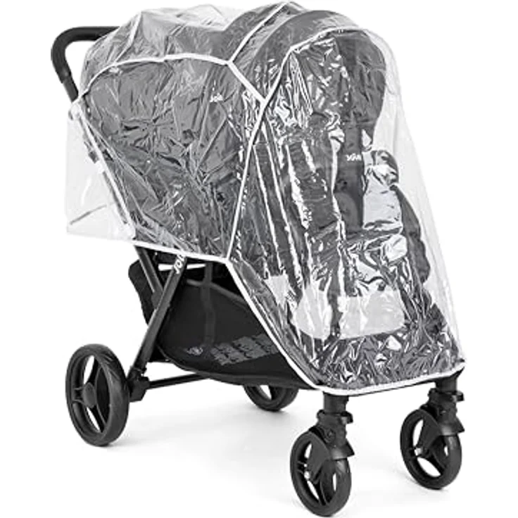 Joie Evalite Duo Zwillingswagen, leicht und kompakt, inkl. Regenverdeck, Coal Grey – Bild 9