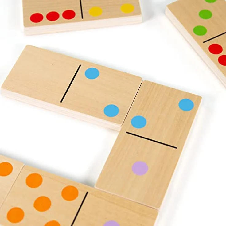 Bigjigs Toys Jumbo-Dominosteine, hölzernes Legespiel mit 28 Spielstücken, für Kinder ab 3 Jahren, in stabilem Holzschal – Bild 2