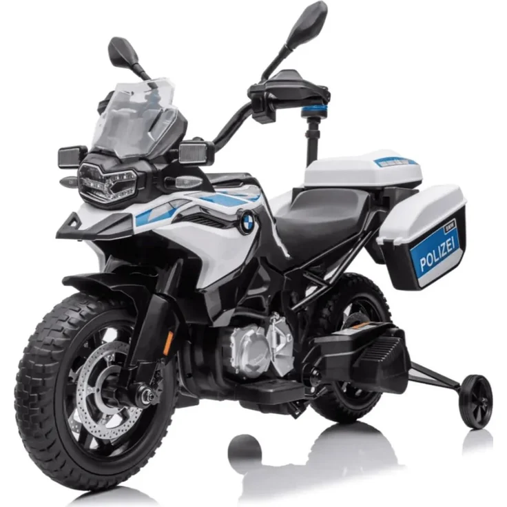 BMW Elektro-Polizeimotorrad 12V - F850 GS - 3 bis 6 Jahre - mit Polizeileuchten - Weiß