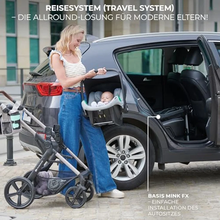 KinderKraft Moov 2 Air, 4-in-1 Kinderwagen mit umwandelbarem Sitz, aufblasbaren Rädern und Zubehörset – Bild 9