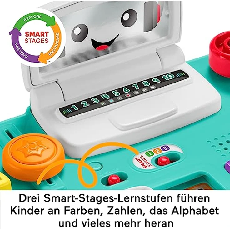 Fisher Price Lernspaß DJ Spieltisch, interaktives Aktivitätszentrum zur Förderung der Feinmotorik mit Musik- und Soundeffekten – Bild 5