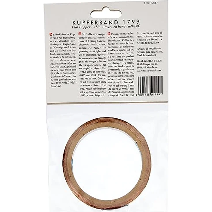 Busch 1799 Kupferband, selbstklebend, 1 Stück für Modellbau Zubehör – Bild 4