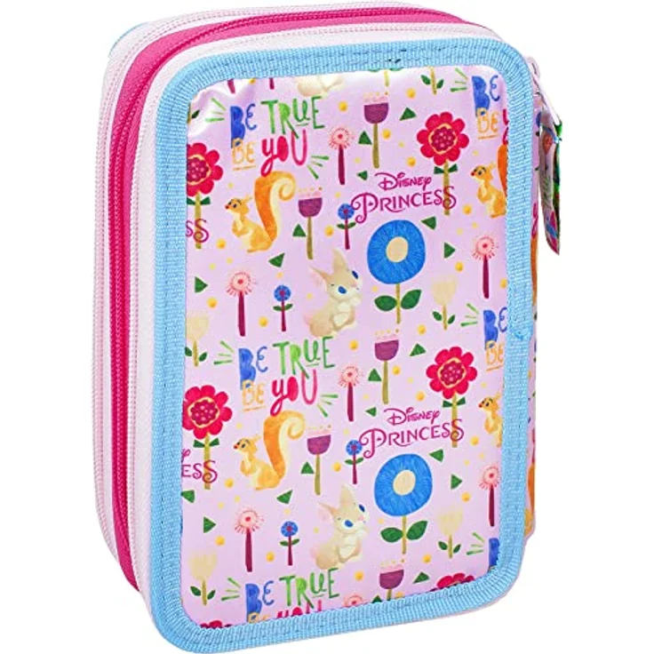 Clondo 3-Fach Federmäppchen für Mädchen, 44-teilig mit Schere, Lineal, Buntstiften, Rosa & Lila, ideal für Schule & als Geschenk – Bild 5