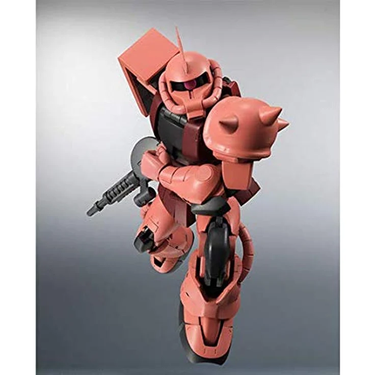 Tamashi Nations Mobile Suit Gundam The Robot Spirits MS-06S Zaku II Char's Custom Model, überarbeitete Pfeifenteile, 8 Austauschbare Hände, mehrere Waffeneffekte, inklusive Zaku-Maschinenpistole und Bazooka – Bild 5