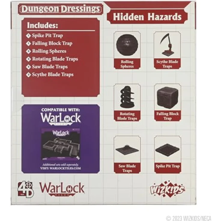 WizKids Dungeon Dressings: Traps - Hidden Hazards, vorbemalte Dekorationselemente für Tabletop-Rollenspiele, 10 Kacheln aus langlebigem Plastik, ab 14 Jahren – Bild 2