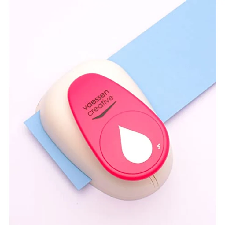 Vaessen Creative Motivstanzer Tropfen, 7.6 x 5 cm, für Bastelpapier, Tonpapier und Scrapbookpapier, weiß/rosa – Bild 5