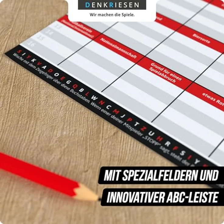 DENKRIESEN STADT LAND VOLLPFOSTEN® Eintracht Frankfurt EDITION, Offizieller Spielblock in schwarz-weiß-rot mit 28 kreativen Kategorien, A4 – Bild 4