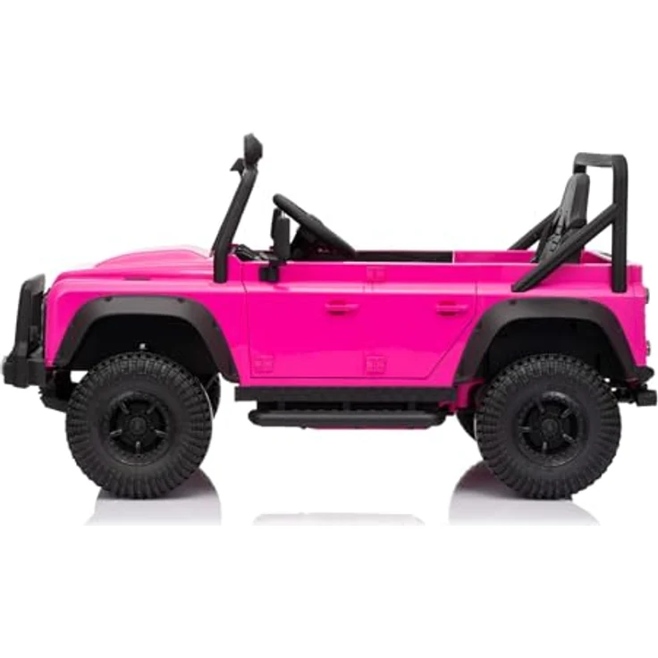 Beneo Elektrisches Kinderfahrzeug Land Rover Defender 110 SVX 12V, rosa, 4X4-Antrieb, LED-Lichter, Bluetooth, 2,4-GHz-Fernbedienung, Lithium-Akku, 4 x 25W-Motor, originale Lizenz – Bild 3