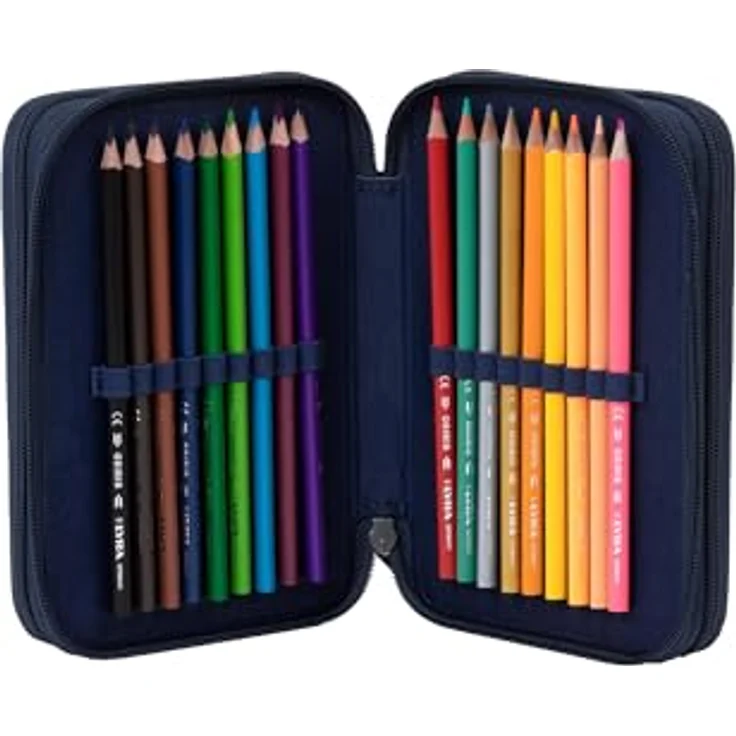 ergobag Maxi Mäppchen Set 40-Teilig, Lyra Bunt- und Filzstifte, Kleingeld Fach, Lineal, Schere SuBärkraft - Lila – Bild 4