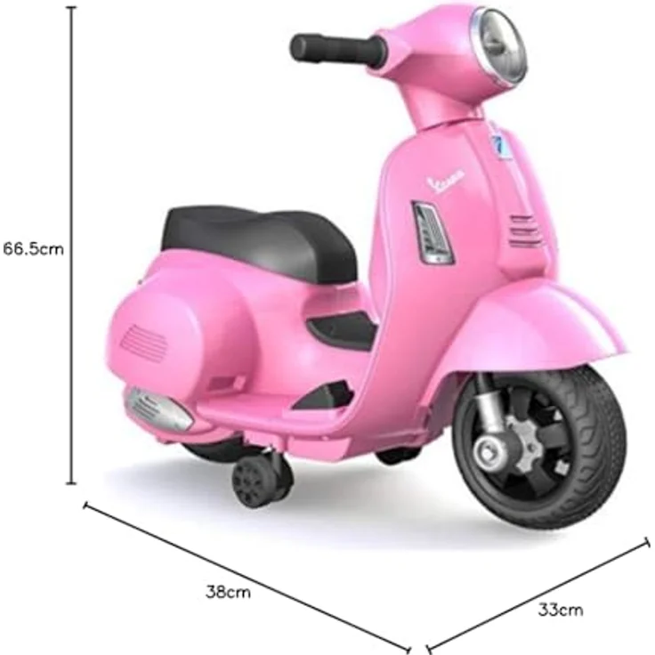 TURBO CHALLENGE Vespa GTS, Elektrischer Roller in Rosa, mit Gaspedal, Beleuchtung und Sound, max. 25 kg, wiederaufladbare Batterien, geeignet für Kinder ab 24 Monaten – Bild 5
