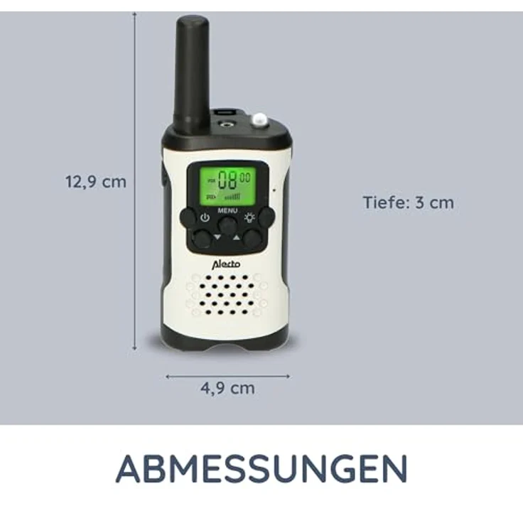 Alecto FR-175 Walkie Talkie für Erwachsene und Kinder - 7km Reichweite - 8 Kanäle - 38 CTTCSS-Codes - VOX - integrierte Taschenlampe - 2,5mm Anschluss - weiß – Bild 6