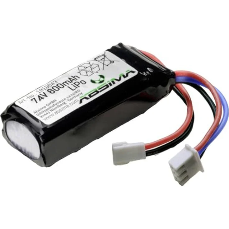 Absima Modellbau-Akkupack (LiPo) 7.4 V 600 mAh, Hochleistungsakku für ferngesteuerte Fahrzeuge