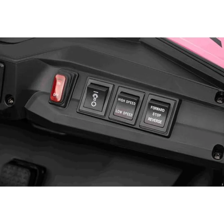 Beneo Motors T-Rex 24V 2-Sitzer Kinder Elektroauto 4×4 mit Fernbedienung, Lithium-Akku 21,6V/5Ah, LED-Leuchten, MP3/USB/AUX, für 3–8 Jahre, Rose – Bild 4