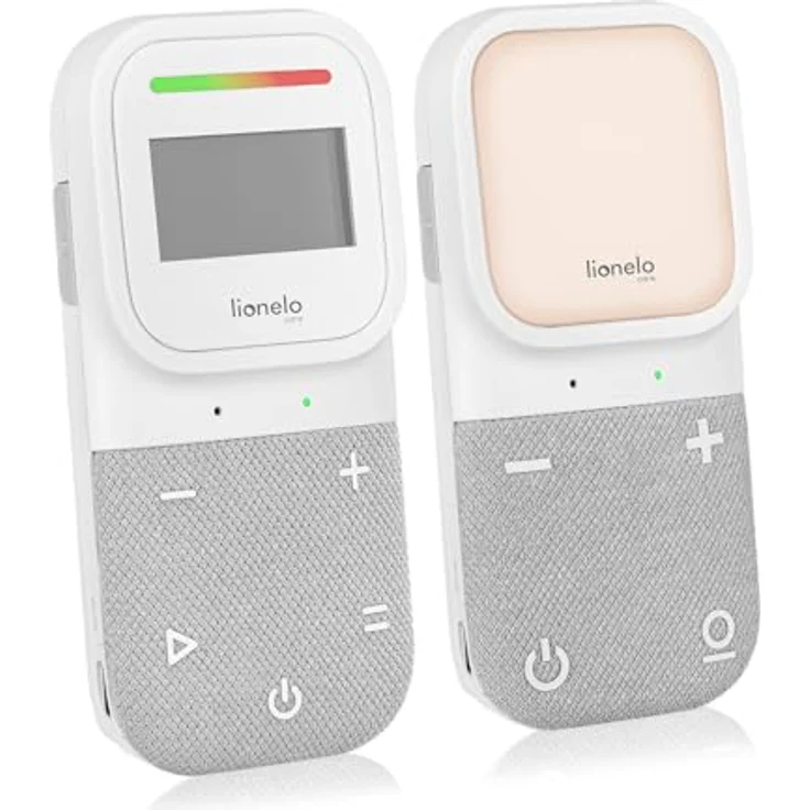 Lionelo Babyline 2.3 Audio-Babyphone mit Nachtlicht, Reichweite bis zu 400 m, LCD-Display, Gegensprechfunktion, EcoVox-Modus, Schlaflieder, Alarm und Temperaturanzeige – Bild 2
