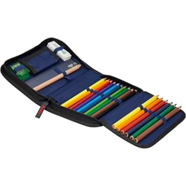 ergobag Federmäppchen Set 22-teilig, Lyra Buntstifte, Stundenplan-Fach, Kleingeld Fach, Lineal TaekBärdos - Grau – Bild 2