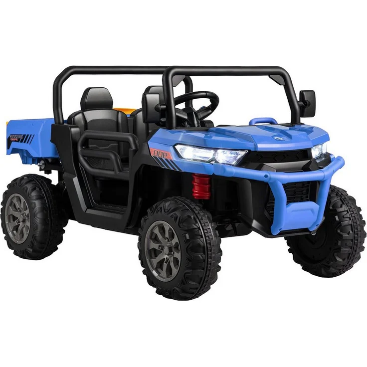KOMFOTTEU Elektro-Kinderauto 2-Sitzer, mit Slow-Start-Funktion, Sicherheitsgurt und Fernbedienung, 12V, schwarz