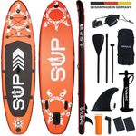 24Move SUP-Board Set, Premium Stand Up Paddleboard aufblasbar, inkl. Zubehör, Longboard, für Kinder & Erwachsene, ROT, mit Drop Stich Technologie