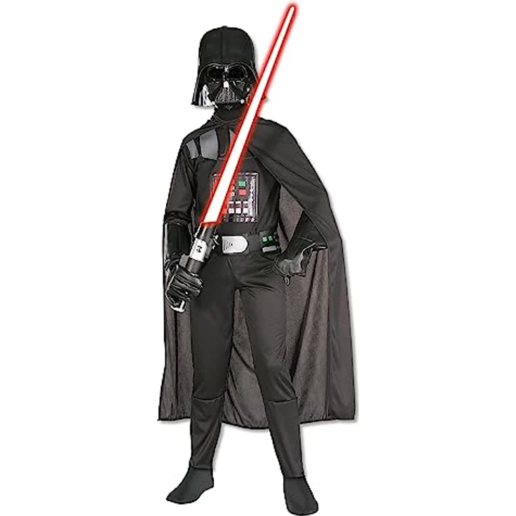 Rubie's Offizielles Disney Star Wars Darth Vader-Kostüm, Kindergröße S (9-10 Jahre), mit Overall, Maske und Umhang – Bild 1