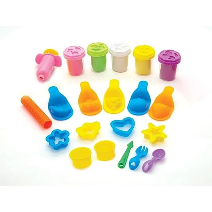Simba 106326051 - Art und Fun Knetset Fruchteimer, 5x50g Knete, 5 Fruchtformen, 4 Ausstechformen, 16 Teile, 2 Becher, Für Kinder ab 3 Jahren – Bild 5