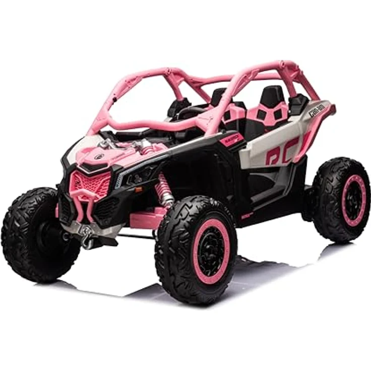 FINOOS CAN-AM Maverick UTV Buggy, Kinder-Elektroauto 2-Sitzer mit 24V Antrieb, rosa, 4x4, Bluetooth, LED-Beleuchtung, Fernsteuerung – Bild 1