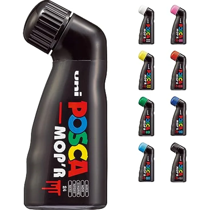 uni-ball 183299 - POSCA Marker MOP´R PCM-22, runde Stempelspitze 3 - 19 mm, schwarz, 1 Stück, ergonomische Form