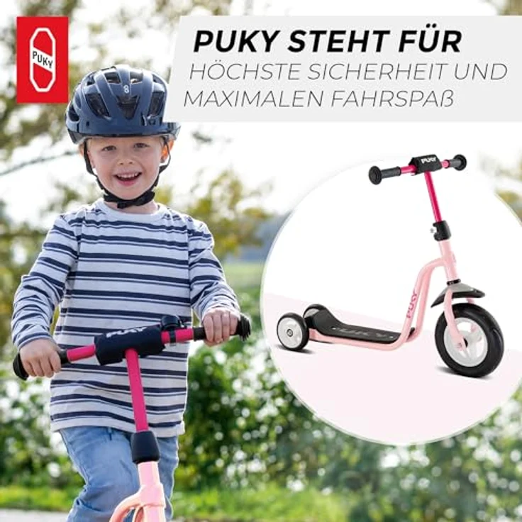 PUKY R1 Scooter | Sicherer Roller für Kinder ab 2 Jahren | Rutschfestes Trittbrett | Höhenverstellbarer Lenker | Pink – Bild 4
