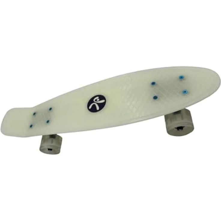 muuwmi Lights Skateboard Fun Glow – LED-Leuchtrollen (batterielos), Deck 57x15cm, rutschfest, ABEC5, PU-Rollen 60x45mm, Glow-in-the-Dark – Bild 3