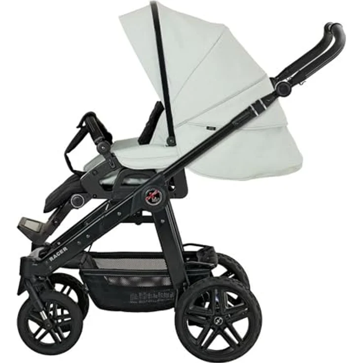 Hartan Kinderwagenset Racer GTS, Salbeigrün, 3-teilig mit ergonomischer Babywanne, umsetzbarem Sportsitz und kugelgelagerten Rädern, Made in Germany – Bild 5