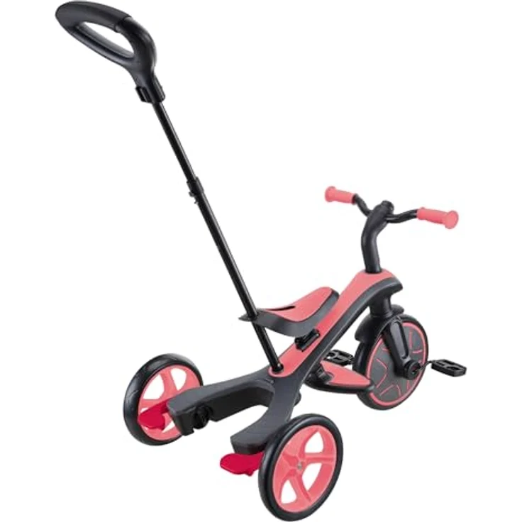Globber Explorer Trike 4in1 Pro in Coral Pink - Dreirad, Laufrad und Kinderwagen in 10/8,5 Zoll - TPR-Sitz - höhenverstellbares Kinderfahrzeug – Bild 5