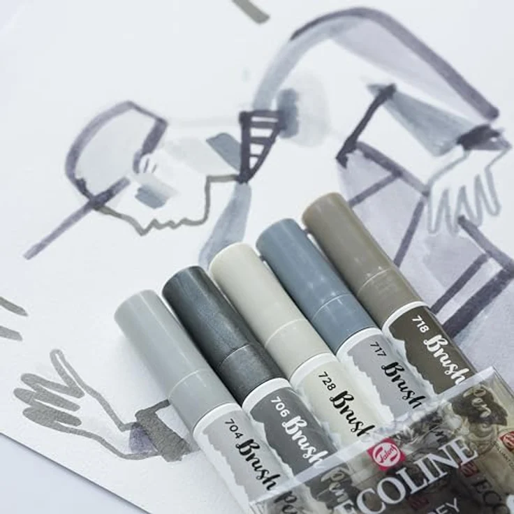 Talens Ecoline 5 brush pens "Grey" - Preisvergleich – Bild 5