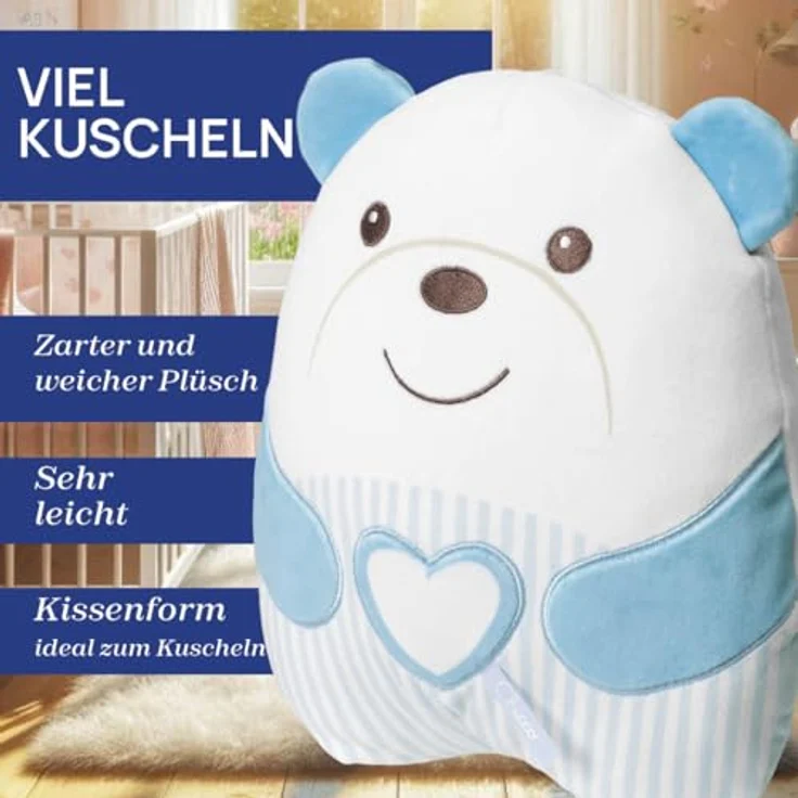 Chicco Kuschelbär, Kuscheltier mit Sound- und Lichteffekt, weiße Nachtlichtmelodien – Bild 5