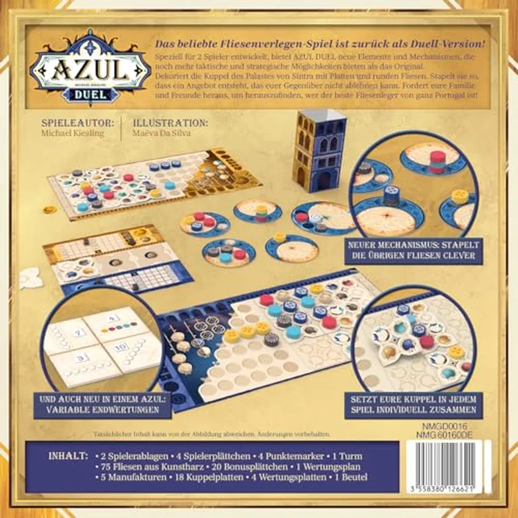 Next Move Games Azul Duel, Familienspiel, Brettspiel für 2 Spieler, ab 10 Jahren, 45 Minuten, Deutsch – Bild 2