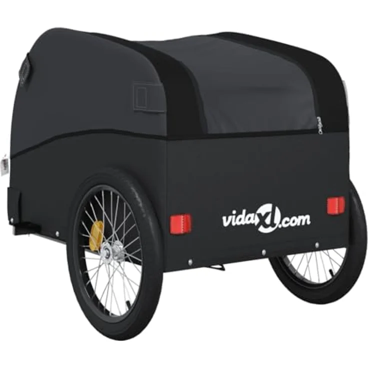 vidaXL Fahrradlastenanhänger Schwarz 30 kg Eisen, Robustes Material und Cleveres Design – Bild 9
