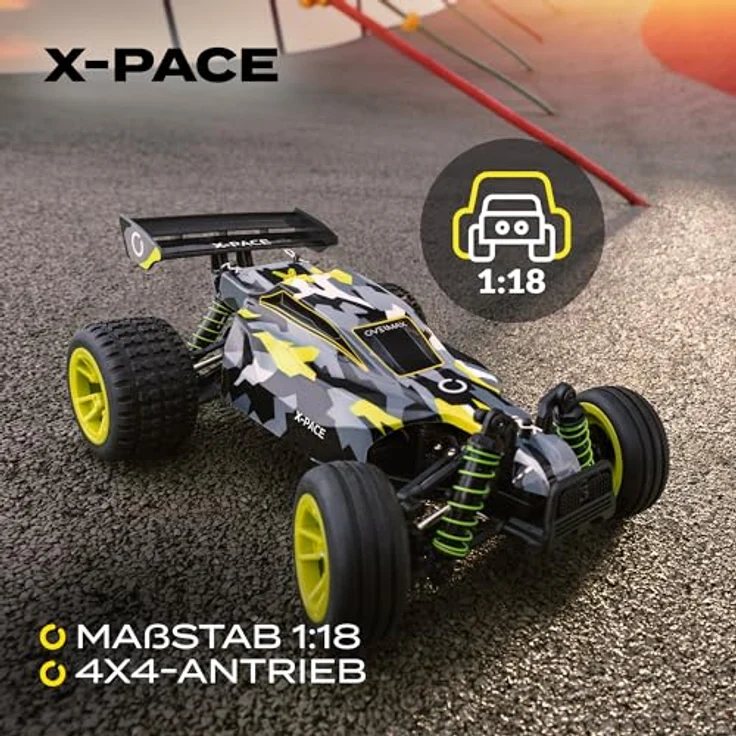 Overmax X-Pace Ferngesteuertes Auto RC Car, 4x4, 45 kmh, 100m Reichweite, LED-Beleuchtung, unabhängige Federung, große Fahrzeugabmessungen – Bild 3