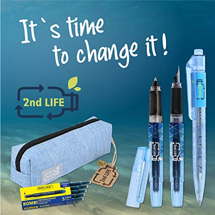ONLINE Schreibgeräte Schlamperetui, Pencil Case 2nd Life, Material aus recyceltem PET für eine saubere Umwelt, Abmessung 20 x 5 x 6 cm – Bild 5