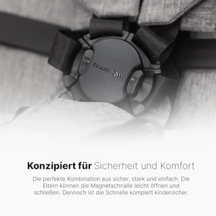 Hamilton by Yoop XL Kinderwagen – Premium Buggy mit MagicFold™ - Extra großer Gepäckraum – Verstellbarer Griff – Mit Becherhalter – Leichter und wendiger buggy - Melange dunkelgrau – Bild 5
