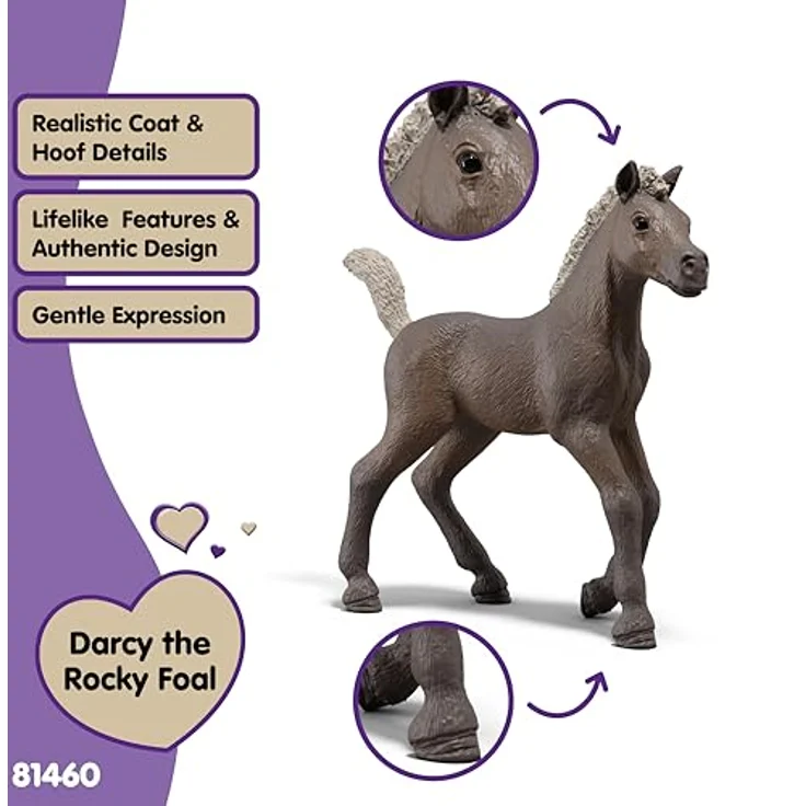 Schleich Sammelfohlen Darcy, graubraunes Fohlen mit hellem Schweif, 10 x 2 x 8 cm – Bild 3