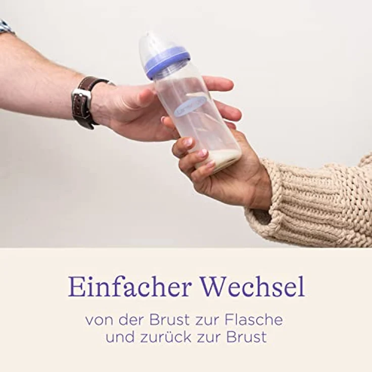 Lansinoh Flaschenset - Glas Weithalsflasche mit NaturalWave Sauger Gr. S, 160 ml, 4 Stück – Bild 5