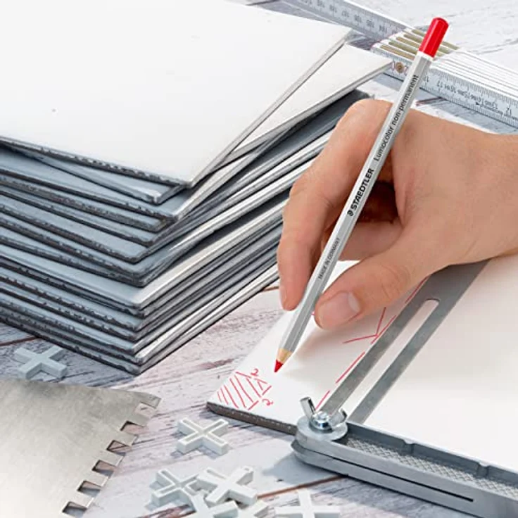 STAEDTLER 108-2 Lumocolor omnichrom Trockenmarker, 12 Stück im Kartonetui non-permanent, rot – Bild 5