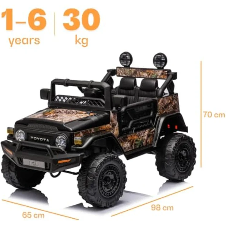 Toyota FJ Cruiser Elektrofahrzeug 12V für 1 bis 6 Jahre mit Fernbedienung, Schwarz – Bild 5