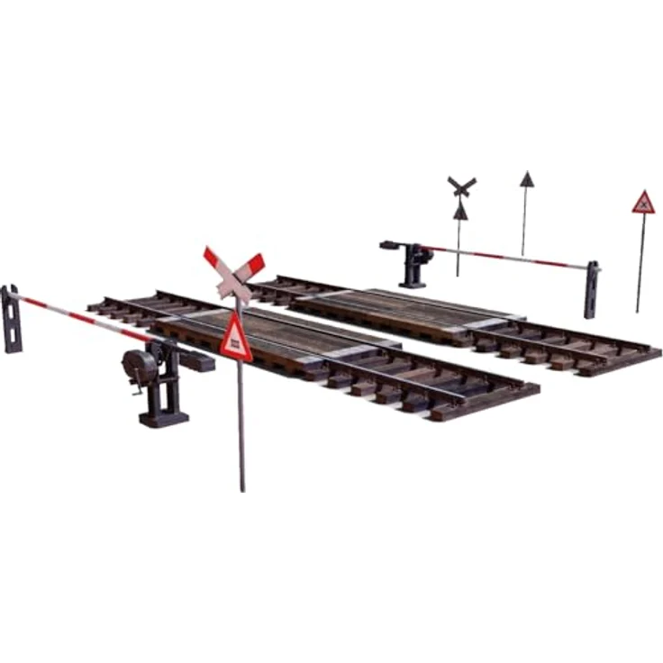 MiniArt 35666 Diorama Set Bahnübergang mit Schranken, 1:35 Plastik Bausatz zur originalgetreuen Nachbildung, unlackiert – Bild 1