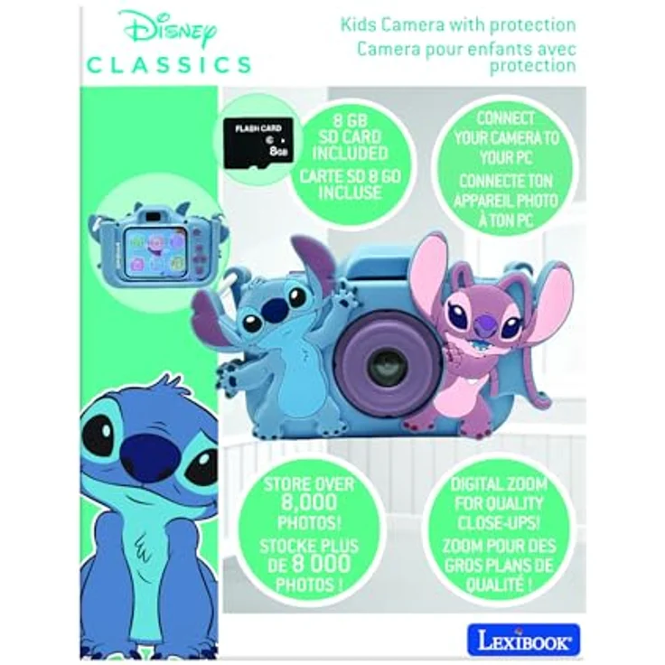 Lexibook Kinderkamera mit Schutz Stitch, robuste und benutzerfreundliche Kamera für Kinder ab 3 Jahren, leichte Handhabung, kreative Förderung, bunte Farben – Bild 5