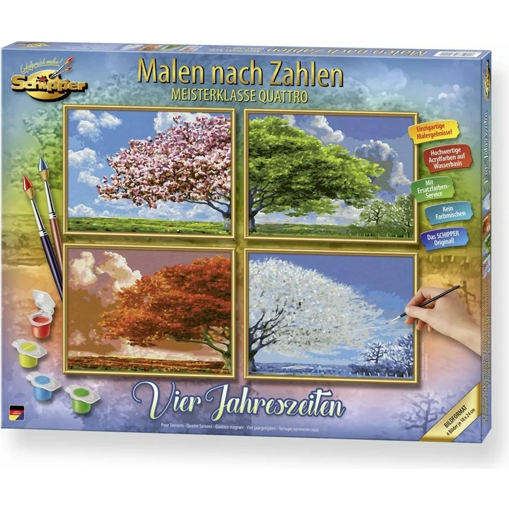Schipper MNZ - Vier Jahreszeiten (Quattro) Malvorlagen - Baum in vier Jahreszeiten, harmonische Gesamtkomposition – Bild 1