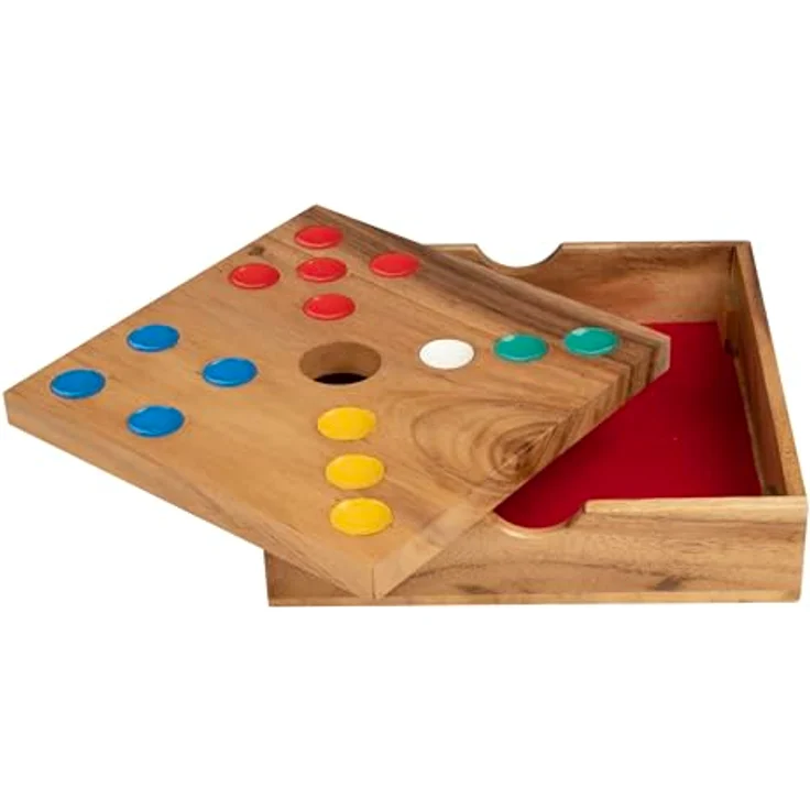 Philos 6339 - Schweinchen in der Grube, Würfelspiel mit Samena Holz Spielbrett und Keramik Spielfiguren – Bild 5