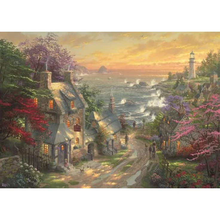 Schmidt Spiele Puzzle 59482 59482-Dörfchen am Leuchtturm, Thomas Kinkade, 3.000 Teile, bunt – Bild 2