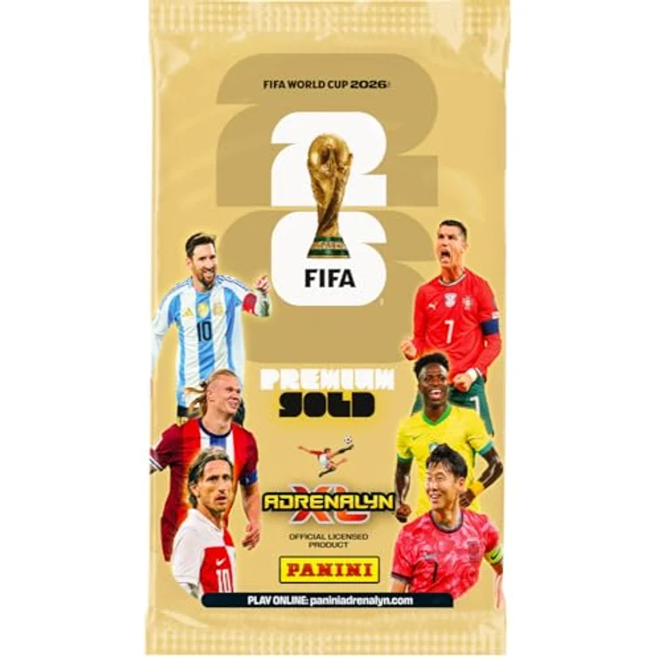 Panini FIFA-Weltmeisterschaft 2026 Adrenalyn XL Premium Gold Pack, exklusive Sammelkarten mit edlem Gold-Design und Special Cards – Bild 2