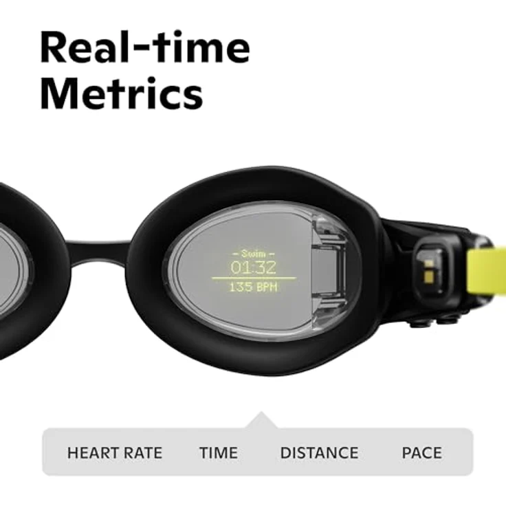 FORM Smart Swim 2 Schwimmbrille, Schwimmhilfen mit Echtzeit-Metriken und integrierter Herzfrequenzmessung, blau – Bild 2