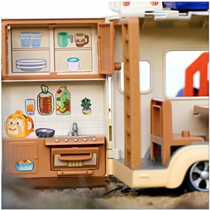 Bluey Wohnwagen-Spielset mit Jean Luc-Figur und vielem weiterem Zubehör, ausklappbarer Camper, kombinierbar mit Bluey Heeler-Familienauto - offizieller Bluey-Sammelartikel - Preisvergleich – Bild 3
