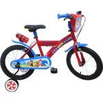 PAW PATROL Kinderfahrrad 40,6 cm rot/blau, offizielles Lizenzprodukt der Pat 'Patrouille, mit Stützrädern